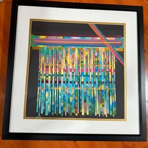 N. Wallace Bergo Mixed Media Watercolor Collage Painting